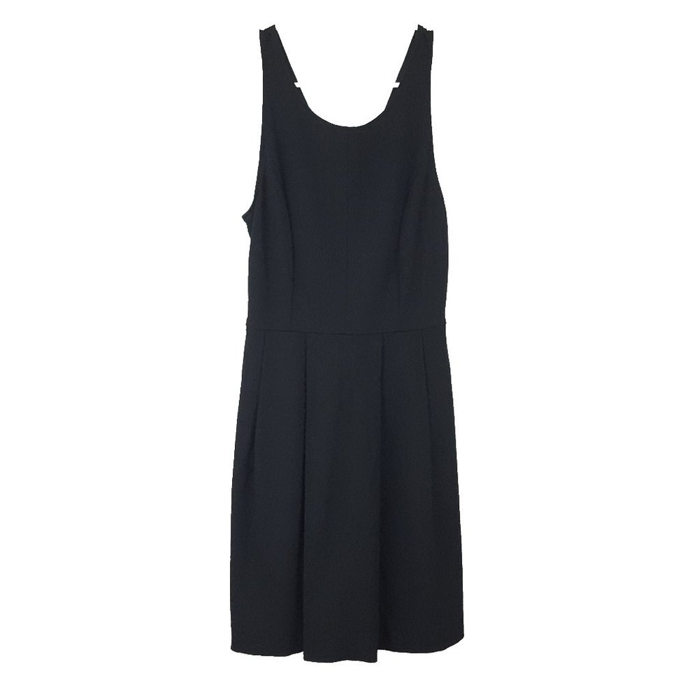 J.Crew B4095 Pleated Fit & Flare Shift Dress Women's Size 00 Solid Black